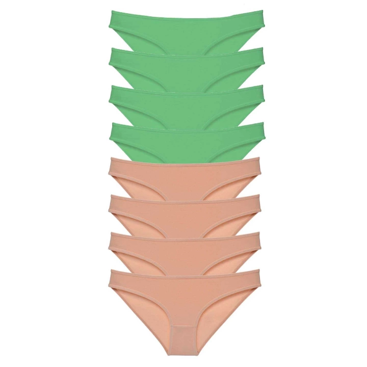 8 adet Süper Eko Set Likralı Kadın Slip Külot Yeşil Ten