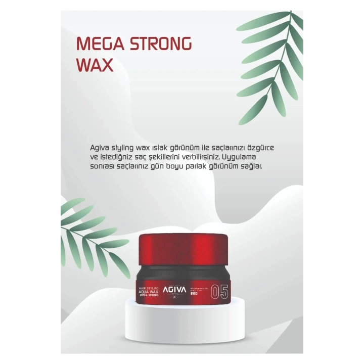 Agiva Hair Wax 155 Ml Mega Tutuş Daha Sert Görünümlü Saç Şekillendirci05 RED