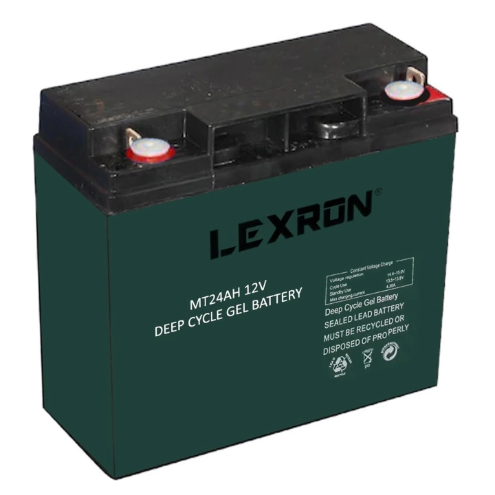 AKÜ 12V 24A JEL ELEKTRİKLİ ARAÇ AKÜSÜ (181X77X170MM) LEXRON-MT24