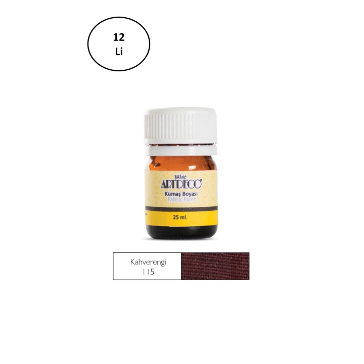 Artdeco Kumaş Boyası 25ml 10 A-115 Kahverengi Brown 12li