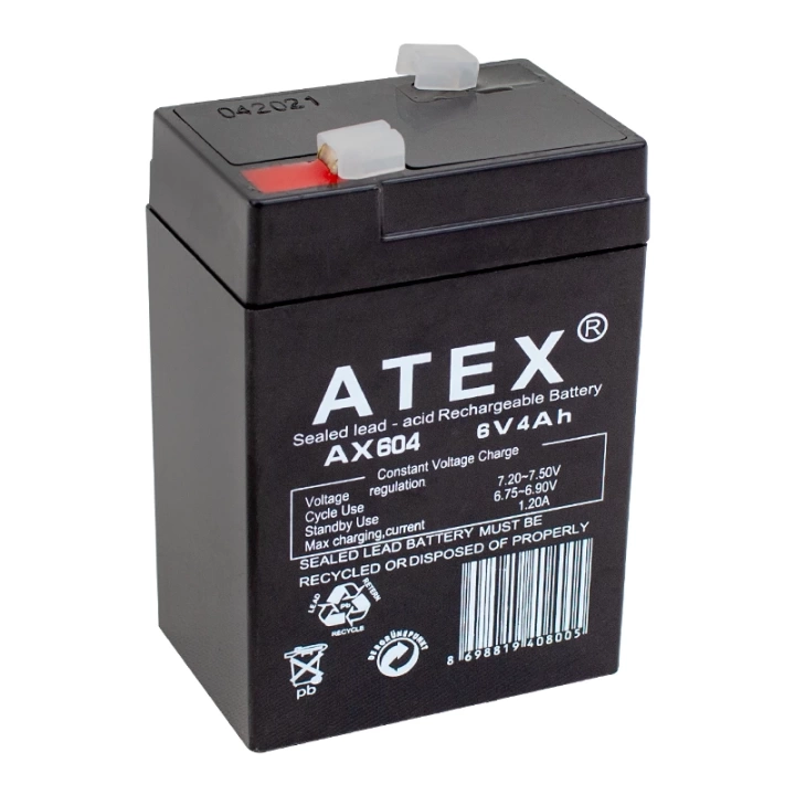 AX-604 AKÜ 6 VOLT - 4 AMPER IŞILDAK AKÜSÜ (70 X 48 X 101 MM)