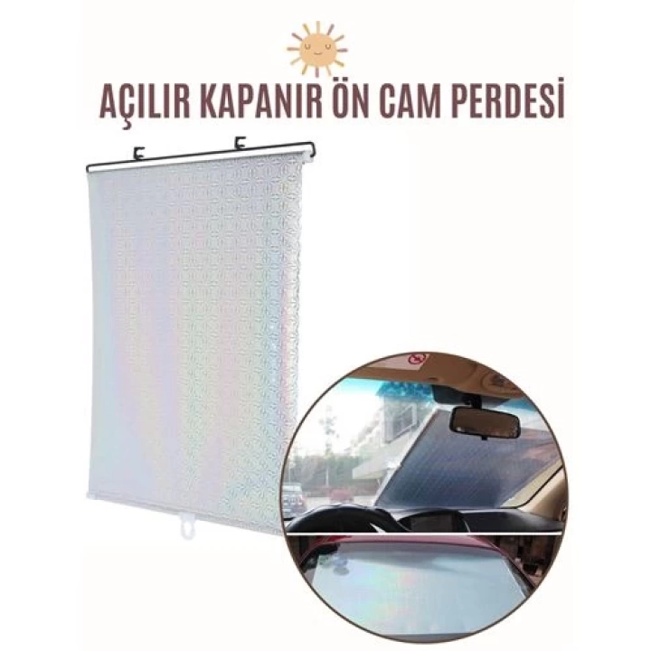 Aynalı Yansıtıcılı Açılır Kapanır Ön Cam Perdesi 425845