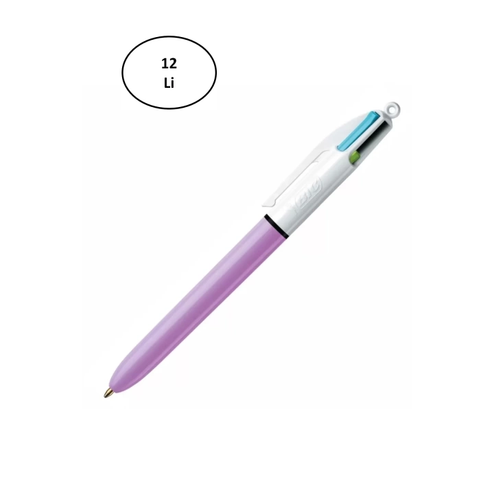 Bic 4 Renk Fun Purple Gövde Tükenmez Kalem 503815 12li