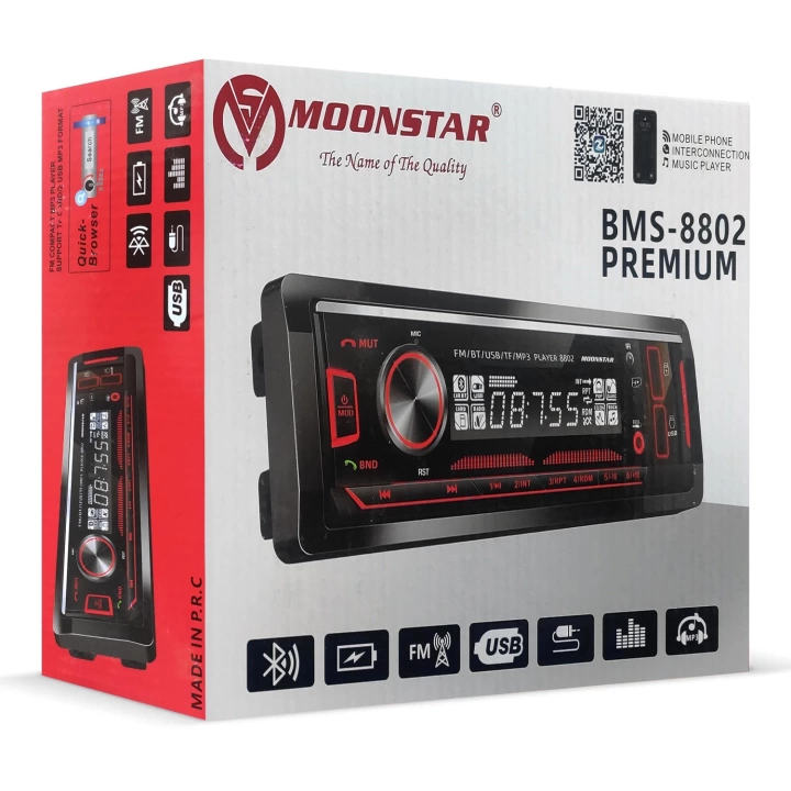 BMS-8802 Oto Teyp 4X45 Watt Bluetooth Mobil Aplikasyon