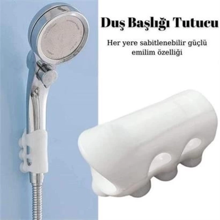 BUFFER® Banyo Duş Başlığı Tutucu Silikon Güçlü Vantuz Vakum Aparatı