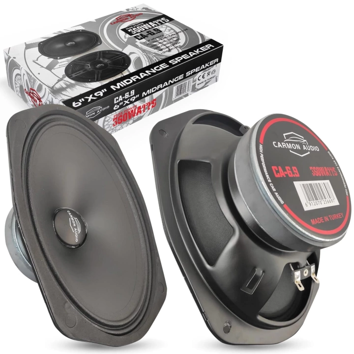 CARMON CA-6.9 Oto Midrange Robotrend Oval 6X9 İnç 360 Watt Kapaklı 2 Adet