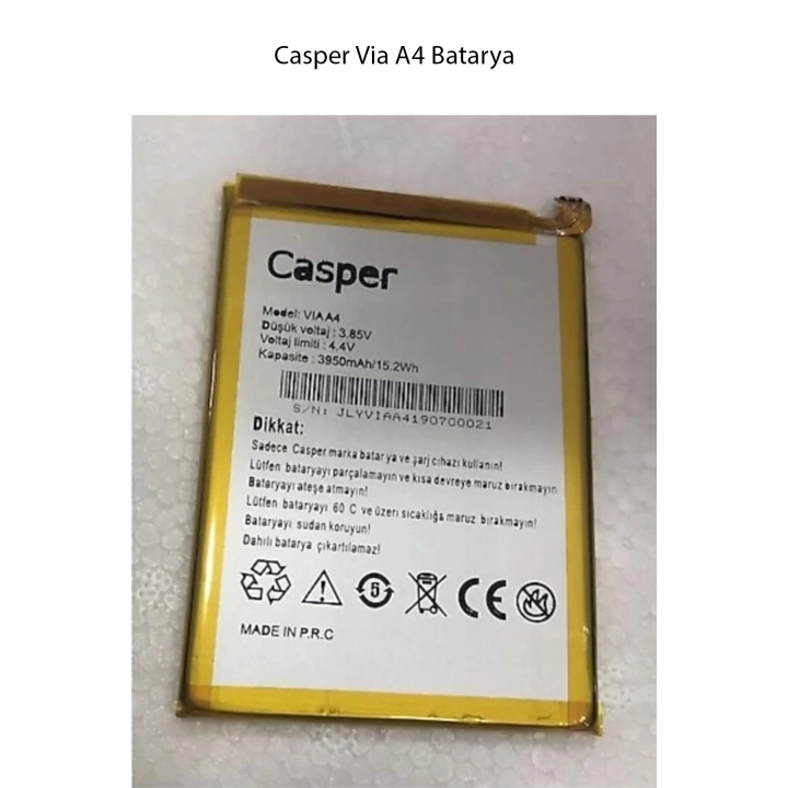 Casper Via A4 Model Telefonla Uyumlu Batarya Pil 3950 Mah