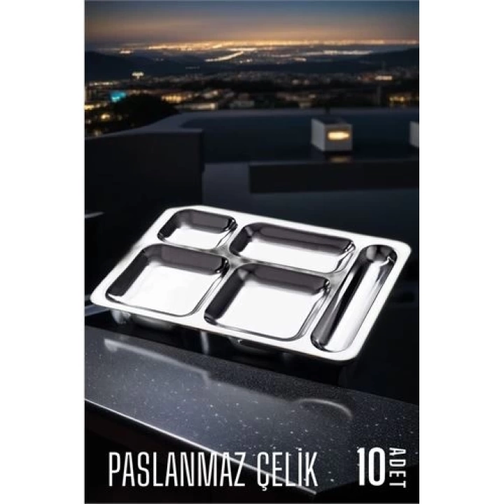 Çelik Tabldot Tepsi 10 ADET 720243