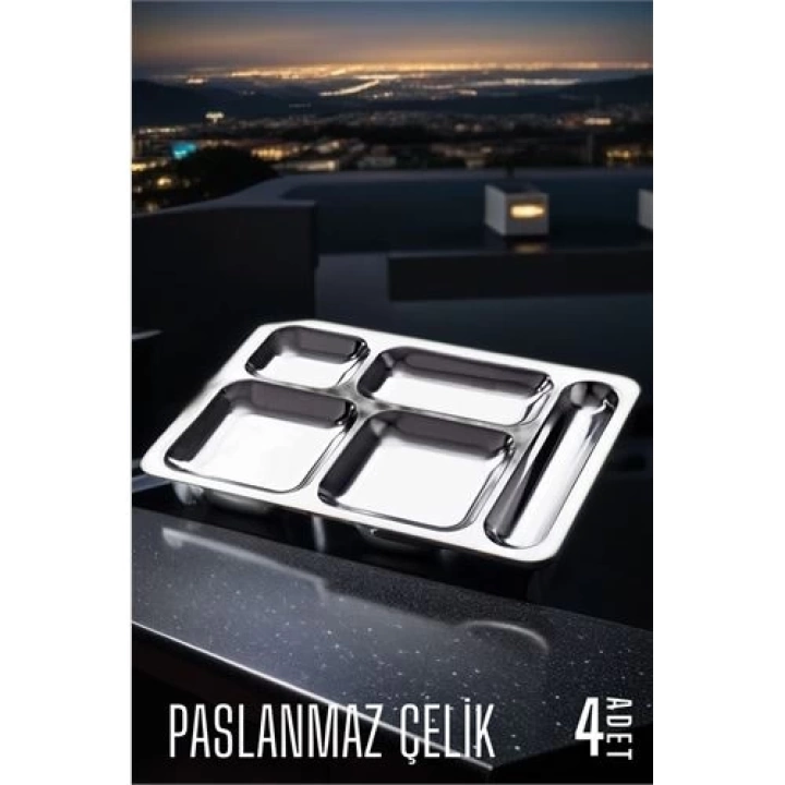 Çelik Tabldot Tepsi 4 ADET 720242