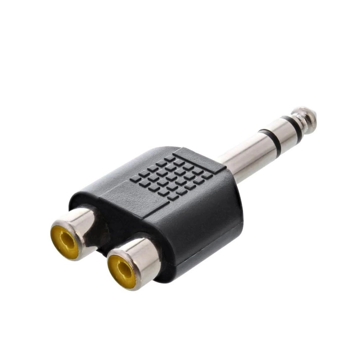 ÇEVİRİCİ JACK STEREO ERKEK 6.3MM TO 2RCA DİŞİ  SL-DC32