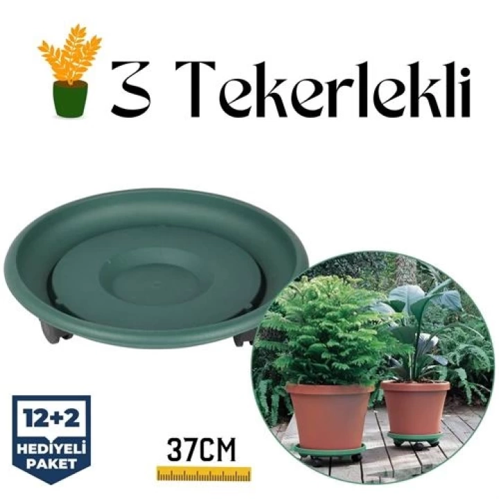 Coadura Tekerlekli Saksı Taşıyıcı ve Altığı 37 CM YEŞİL 716869