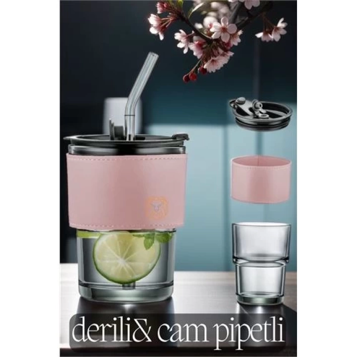 Derili Pipetli Bardak Pembe Exagres Design 719667