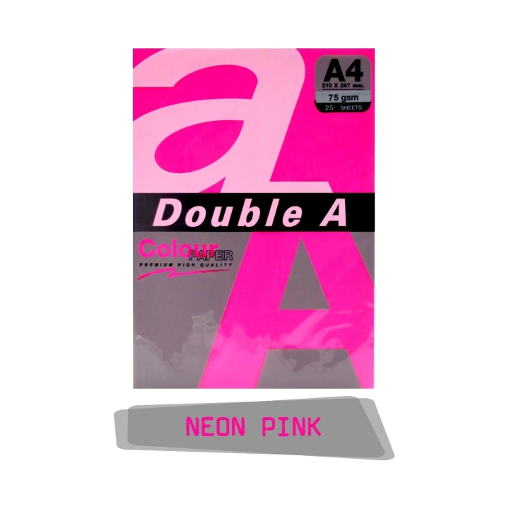 Double A Renkli Fotokopi Kağıdı 25 Li A4 75 gr Neon Pink