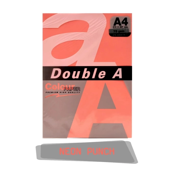 Double A Renkli Fotokopi Kağıdı 25 Li A4 75 Gr Neon Punch