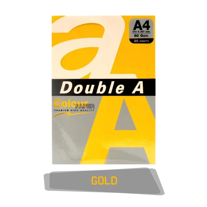 Double A Renkli Fotokopi Kağıdı 25 Lİ A4 80 GR Gold Altın