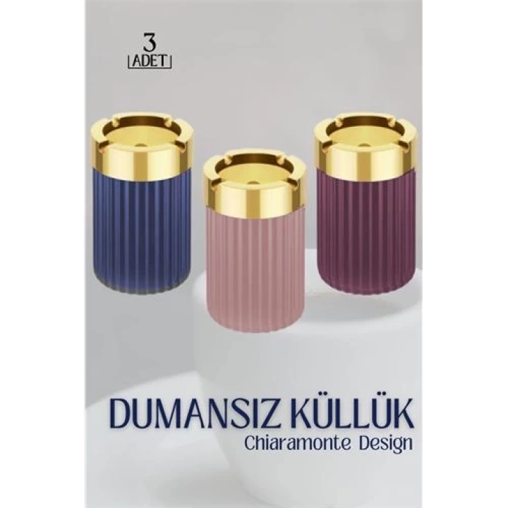 Dumansız Gold Küllük Chiaramonte Design 3 lü Set 719015