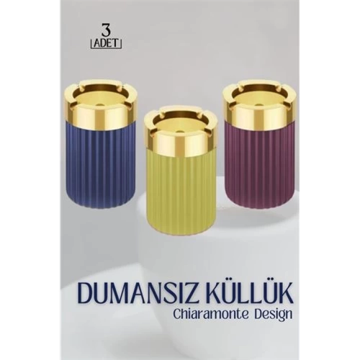 Dumansız Gold Küllük Chiaramonte Design 3 lü Set 719016