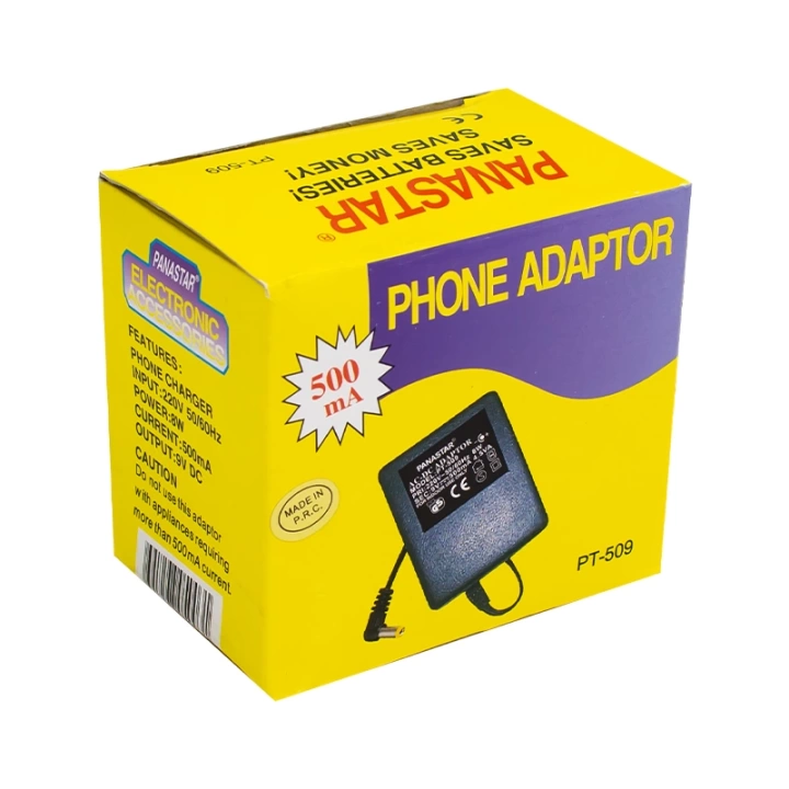 PANASTAR PT-509 9 VOLT - 0.5 AMPER 4.8X1.7MM UÇLU PANASONIC TELSİZ TELEFON ADAPTÖR