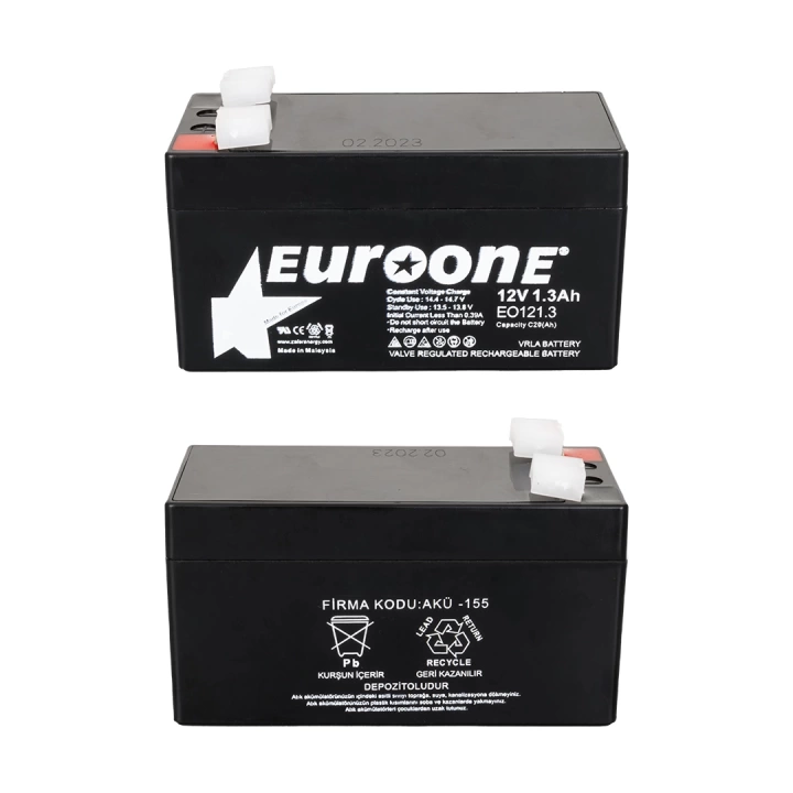 EO121.3 12 VOLT - 1.3 AMPER AKÜ (96 X 42 X 52 MM)