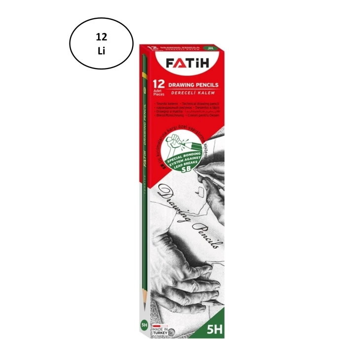 Fatih Dereceli Kurşun Kalem 5-H 12 Li