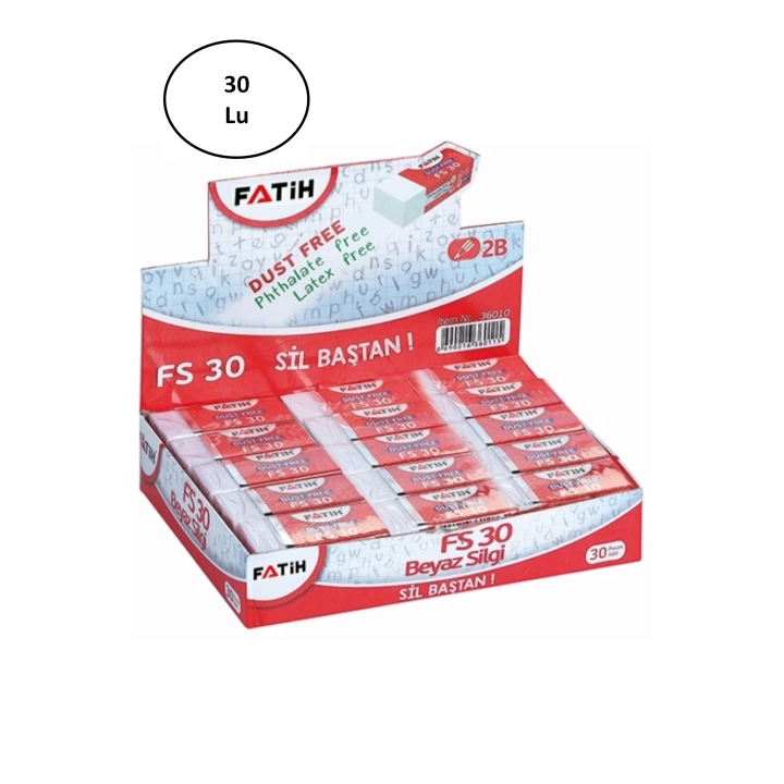 Fatih Fs30 Beyaz Silgi 30lu