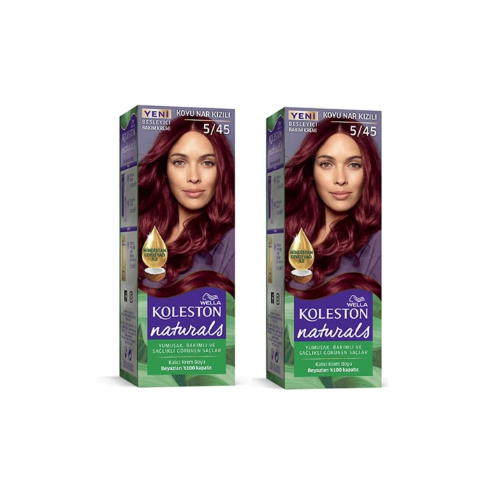 Naturals Saç Boyası Koyu Nar Kızılı 5/45 2x Paket