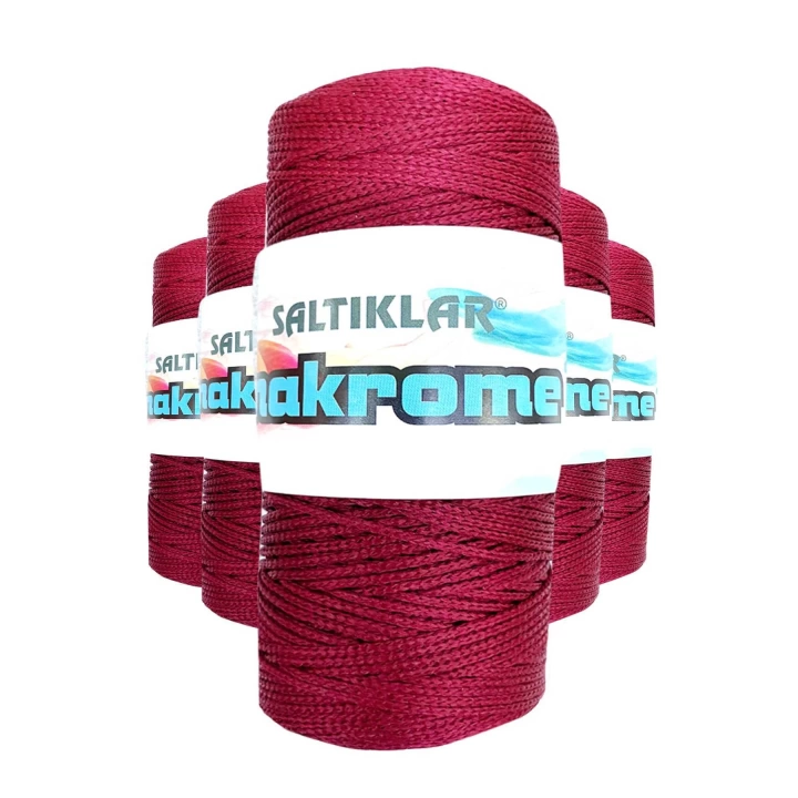 5 Adet Polyester Makrome İpi 1560 Bordo 100 gr