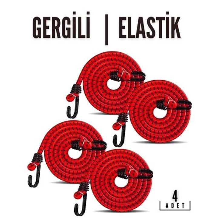 Gergili Bagaj Lastiği 2 Kancalı 4 lü PAKET 429053