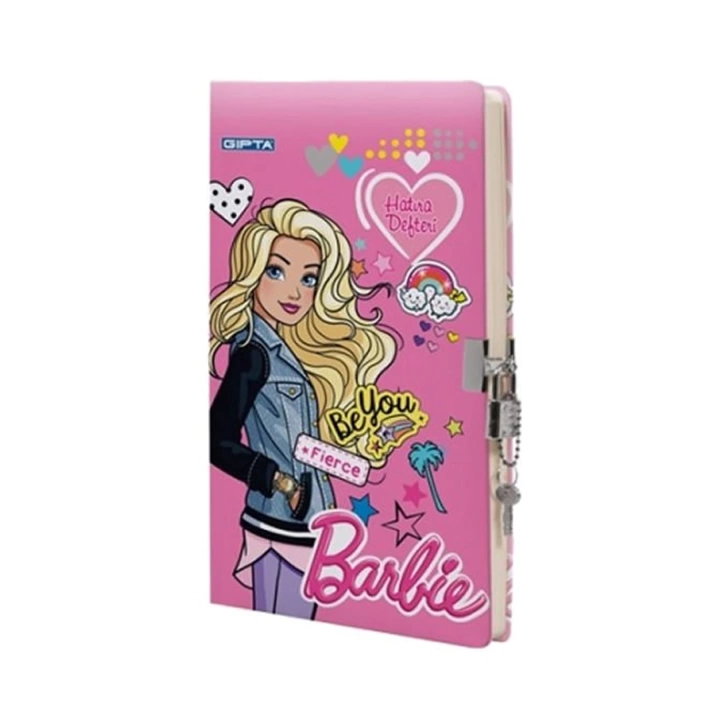 Gıpta Barbie 14x20 96 Yaprak Kilitli İp Dikişli Sert Kapaklı Hatıra Defteri