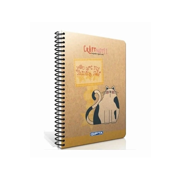 Gıpta Craft Notes A4 100 Yaprak Düz Spiralli Sert Kapaklı Defter