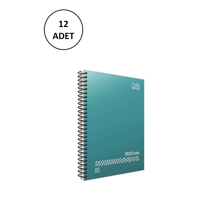 Gıpta Fresco A4 120 Yaprak Kareli Spiralli Plastik Kapak Defter 12 Adet