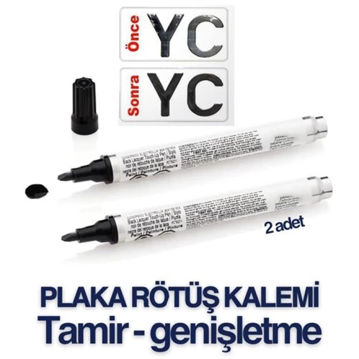 Gloss Plaka Yazma Rötüş Kalemi SİYAH 2 li Set	429059