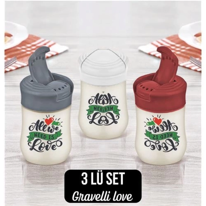 Gravelli Love Tuzluk Baharatlık 3 lü Set 717935