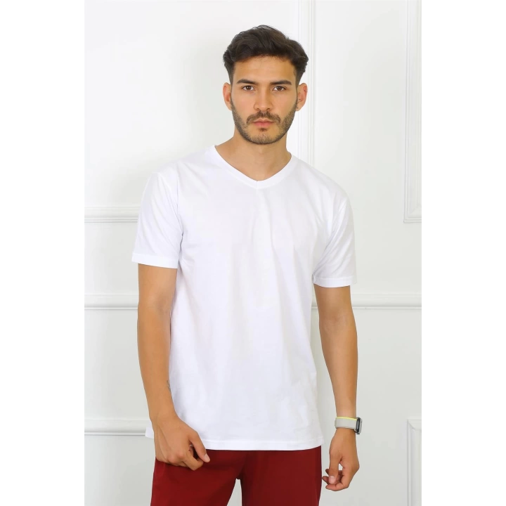 Hepsizen Erkek Beyaz %100 Pamuklu T-shirt 27486