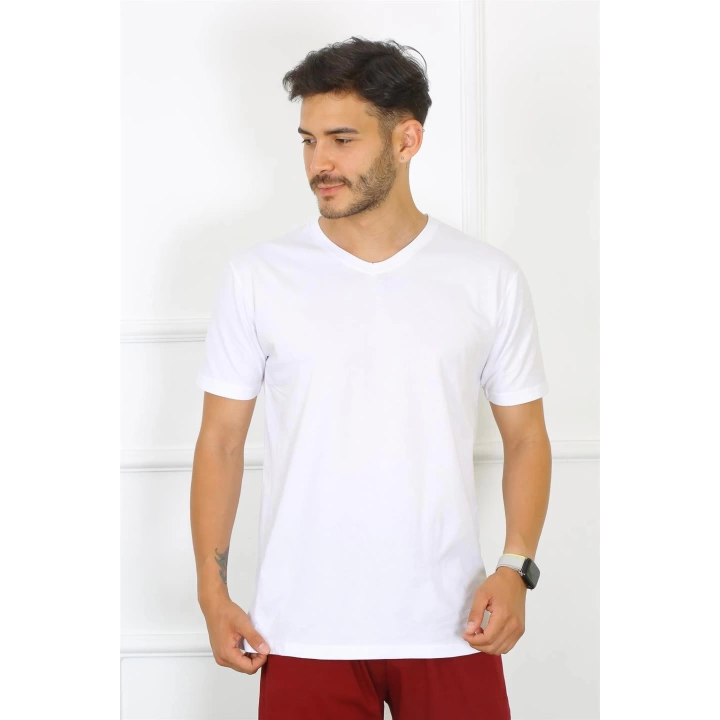 Hepsizen Erkek Beyaz %100 Pamuklu T-shirt 27486