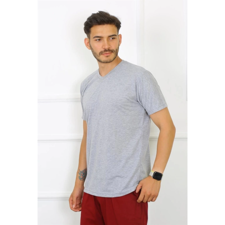 Hepsizen Erkek Gri %100 Pamuklu T-shirt 27486