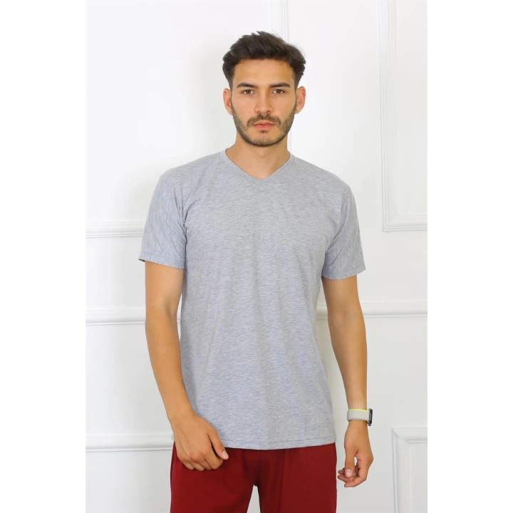 Hepsizen Erkek Gri %100 Pamuklu T-shirt 27486