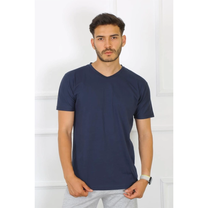 Hepsizen Erkek Lacivert %100 Pamuklu T-shirt 27486