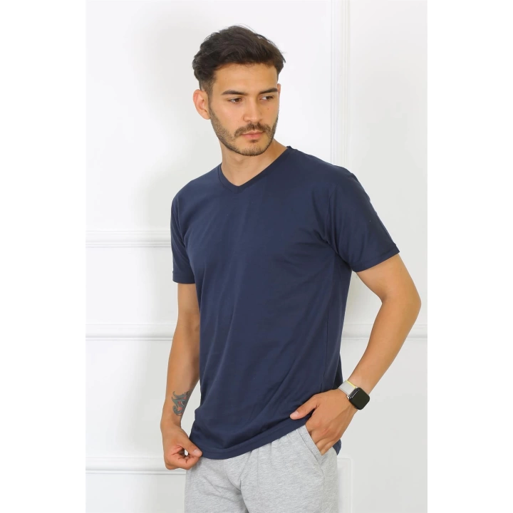 Hepsizen Erkek Lacivert %100 Pamuklu T-shirt 27486