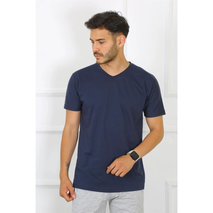 Hepsizen Erkek Lacivert %100 Pamuklu T-shirt 27486