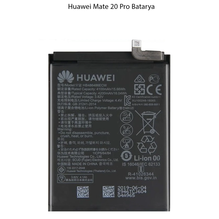 Huawei Mate 20 Pro Uyumlu Batarya Pil 4200 Mah