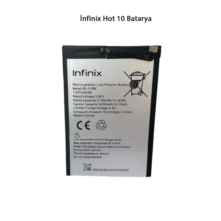 İnfinix Hot 10 Batarya Pil 5200 Mah