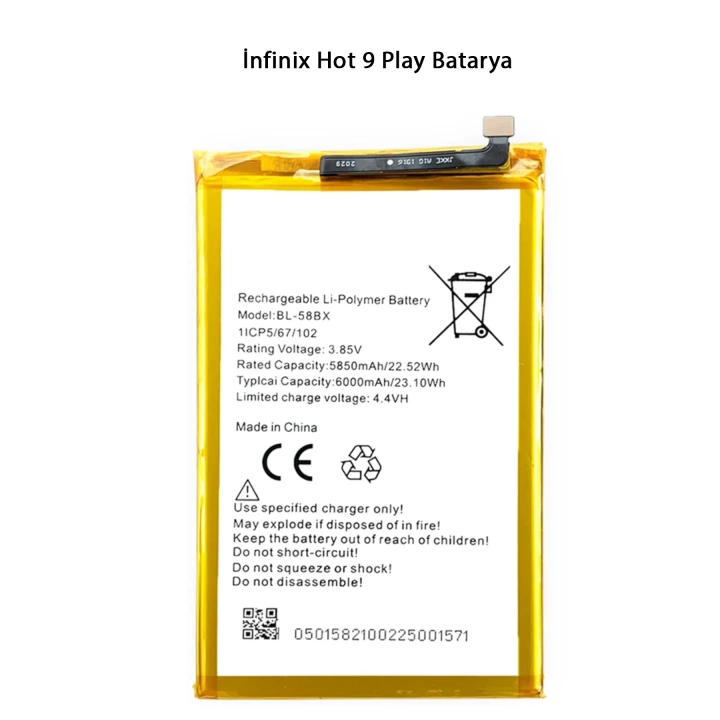 İnfinix Hot 9 Play Batarya Pil 6000 Mah