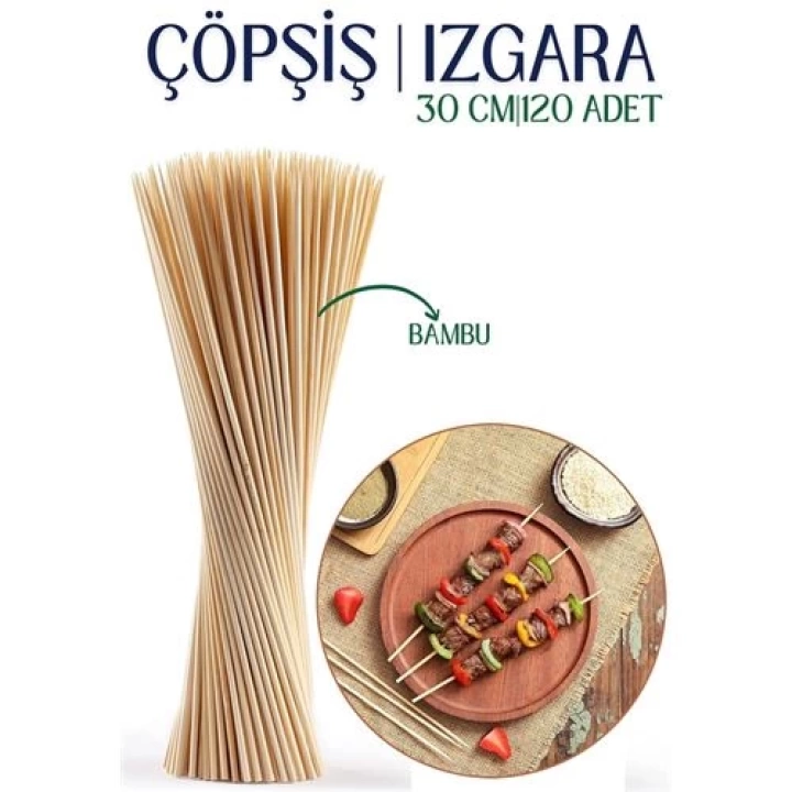 Izgara Çöp Şiş Çubukları 30 cm Bambu 120 Adet 718643