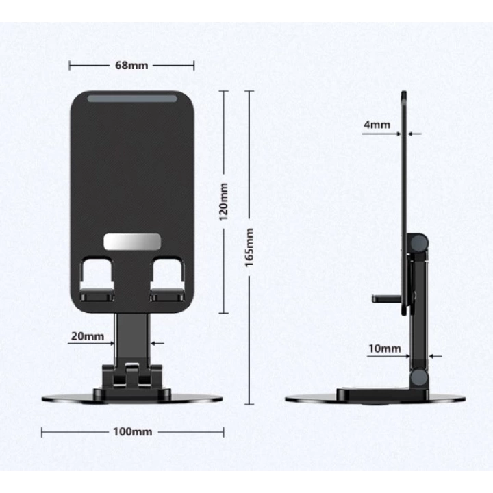 Katlanabilir Telefon Tutucu Stand Yuvarlak Tabanlı MC-460