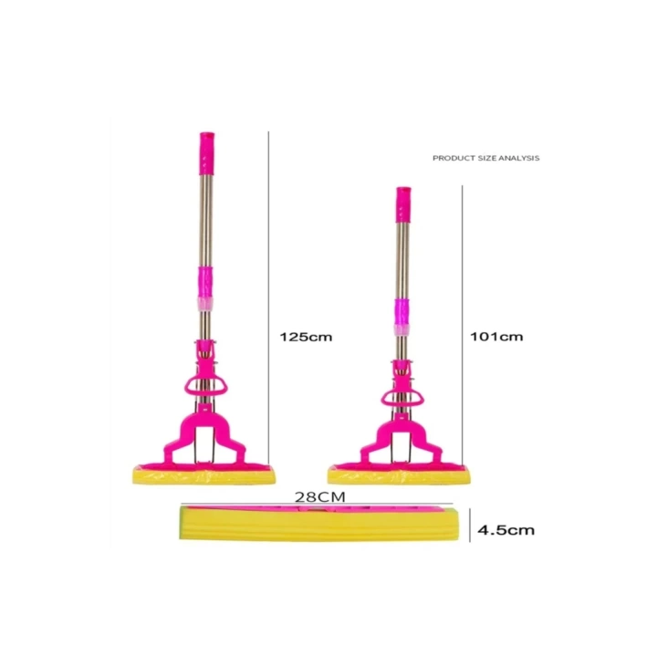 Kendinden Sıkmalı Mikrofiber Mop Kovasız Sıkma Aparatlı Sünger Paspas Kelebek Yer Silme Aparatı