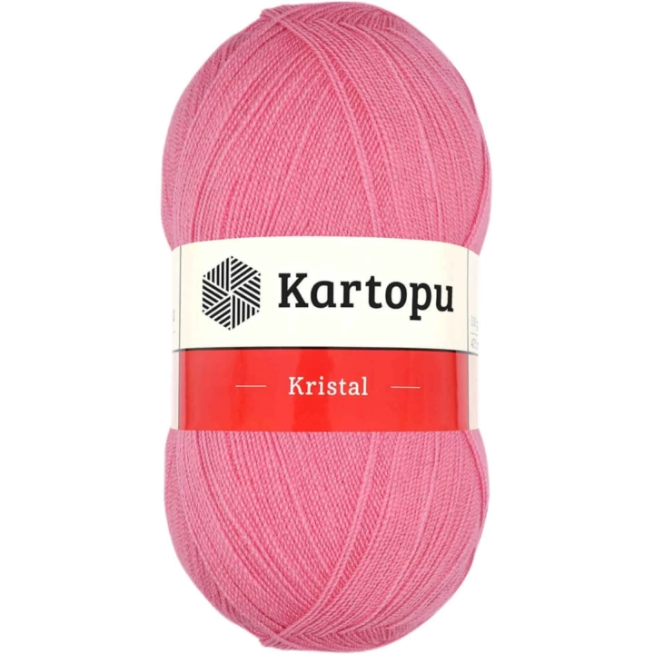 Kristal Çift Katlı El Örgü Lif İpi Koyu Pembe K1790