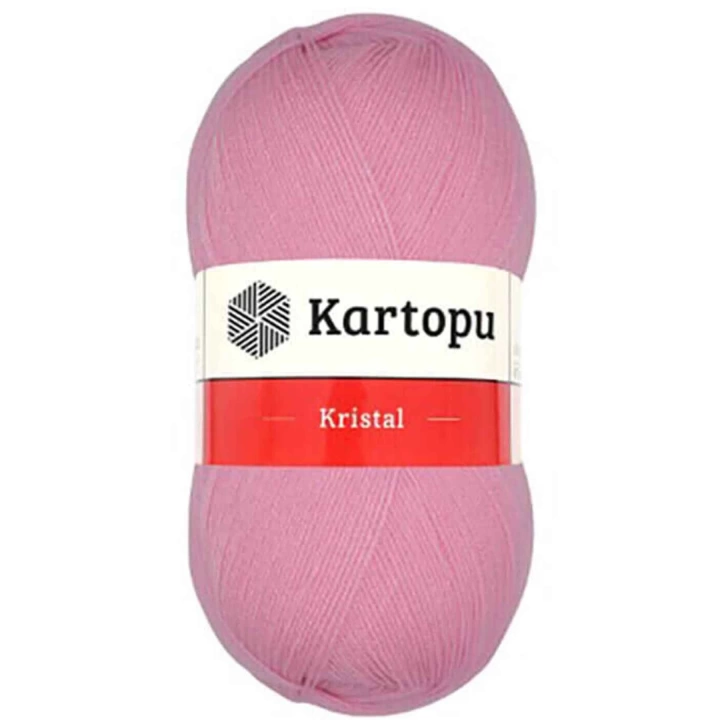 Kristal Çift Katlı El Örgü Lif İpi Pembe K774