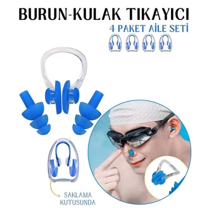 Kulak ve Burun Tıkayıcı Havuz 4 lü Aile Seti 718562