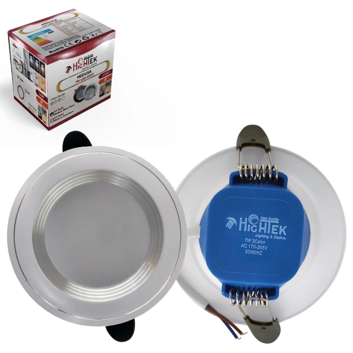 LED SPOT 3 RENK 7W 9.5CM 2 ADET HT-0638